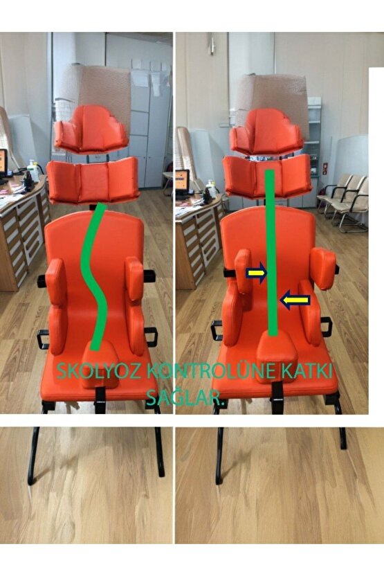 Rehabilitasyon Engelli Oturma Koltuğu Sandalyesi Medium:110-150 Cm