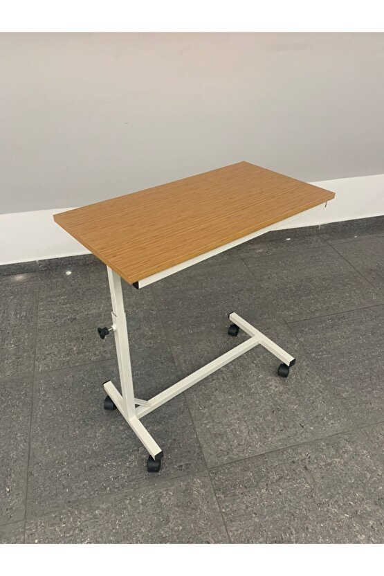 Yükseklik Ayarlı Tekerlekli Hasta Çalışma Masası, Laptop Sehpası ,hasta Yemek Masası