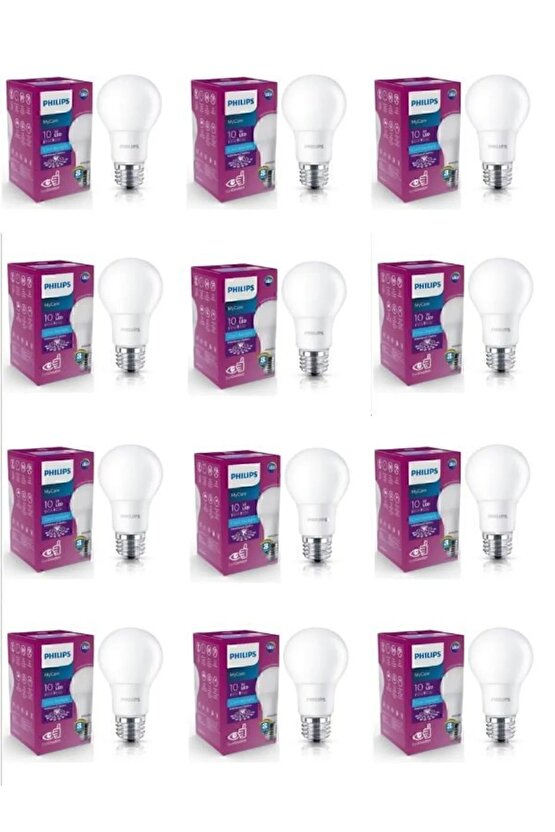 Led 8-60w Ampul 6500k Beyaz Işık 12li- Led Ampül- Enerji Tasarruflu Ampül
