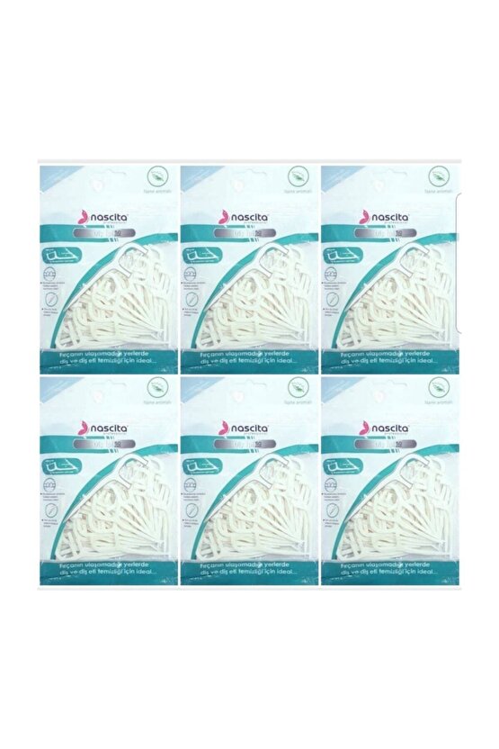 Nane Aromalı Çift Taraflı Kürdanlı Diş İpi 50li x 6 Paket