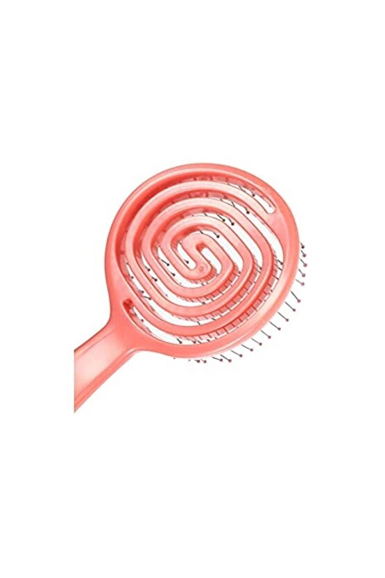 Üç Boyutlu Oval Saç Fırçası Pembe