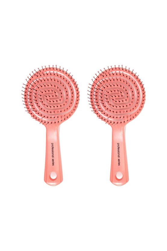 Üç Boyutlu Oval Saç Fırçası Pembe x 2