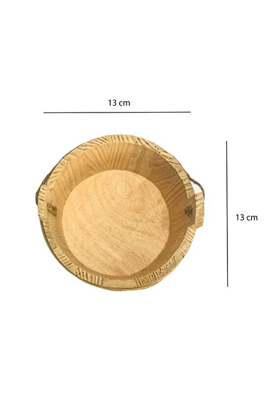 Yuvarlak Ahşap Çok Amaçlı Ham Kutu 13x7,5 Cm