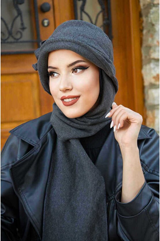 Füme Aksesuarlı Vintage Şapka