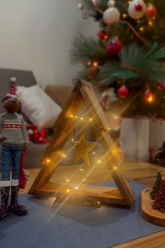 Ahşap Dekor,yeniyıl Ağacı,dekoratif Yılbaşı Ağacı 30cm