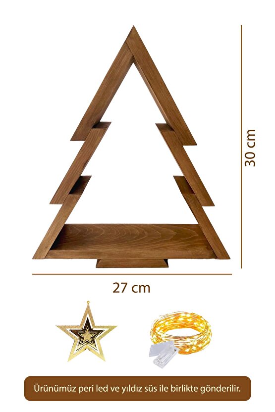 Ahşap Dekor,yeniyıl Ağacı,dekoratif Yılbaşı Ağacı 30cm