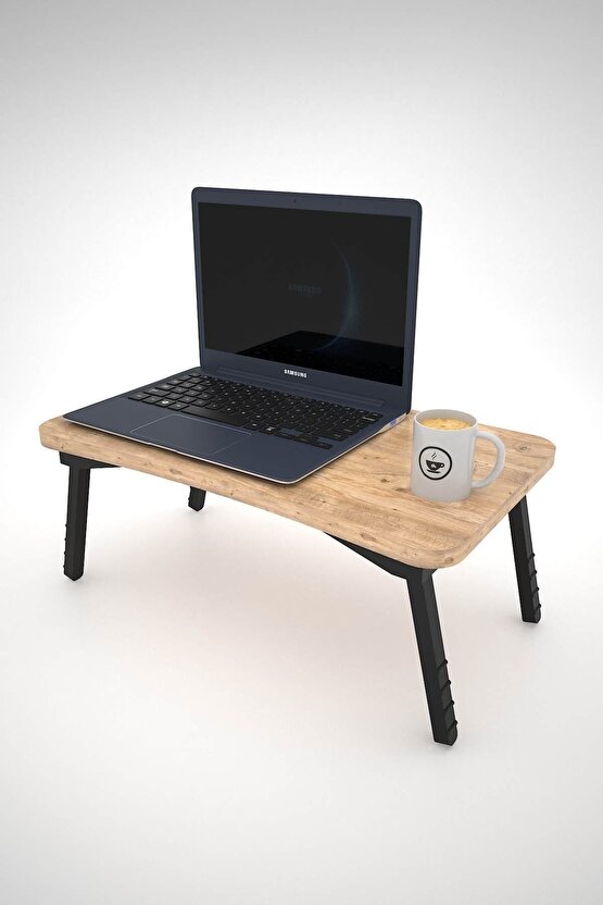 Laptop Sehpası Seyyar Kahvaltı Masası Katlanır Çalışma Sehpası Atlantik Çam