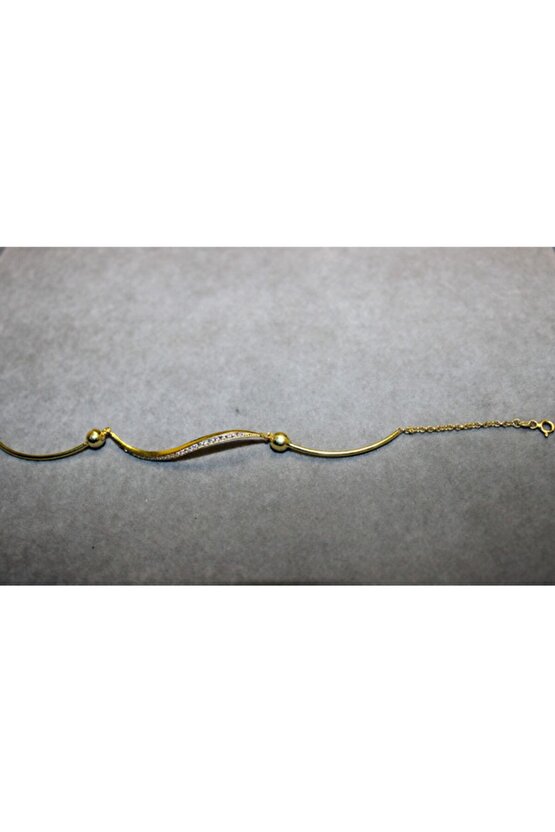 Gold Taşlı Şarnelli Bileklik