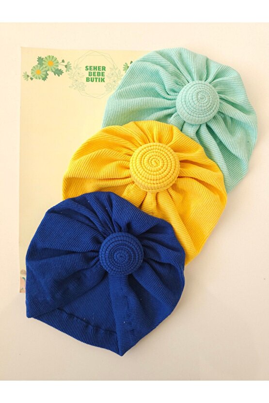 Kız Bebek & Çocuk Fırfır Bone & Bere 3Lü Set