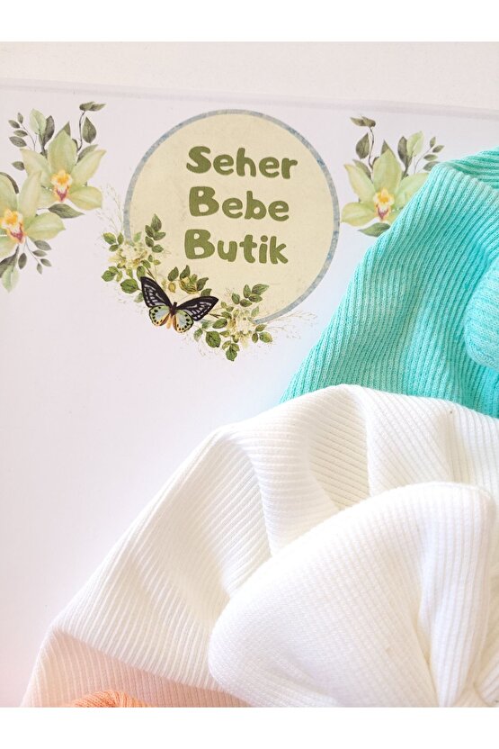 Kız Bebek & Çocuk Renkli Fiyonklu Bone 3Lü Set