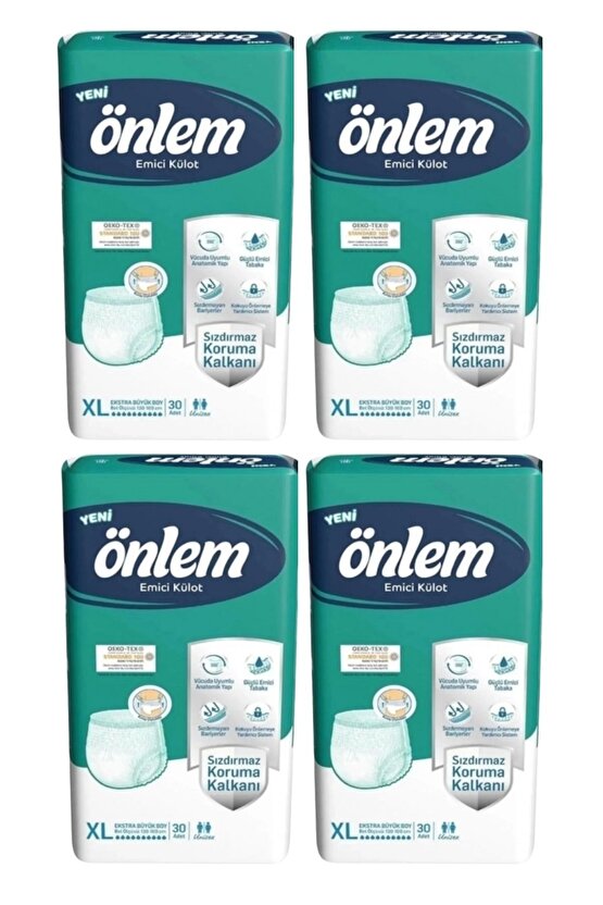 Emici Külot Hasta Bezi Eko Ekstra Büyük Boy XL Beden 30 Lu X 4 Adet