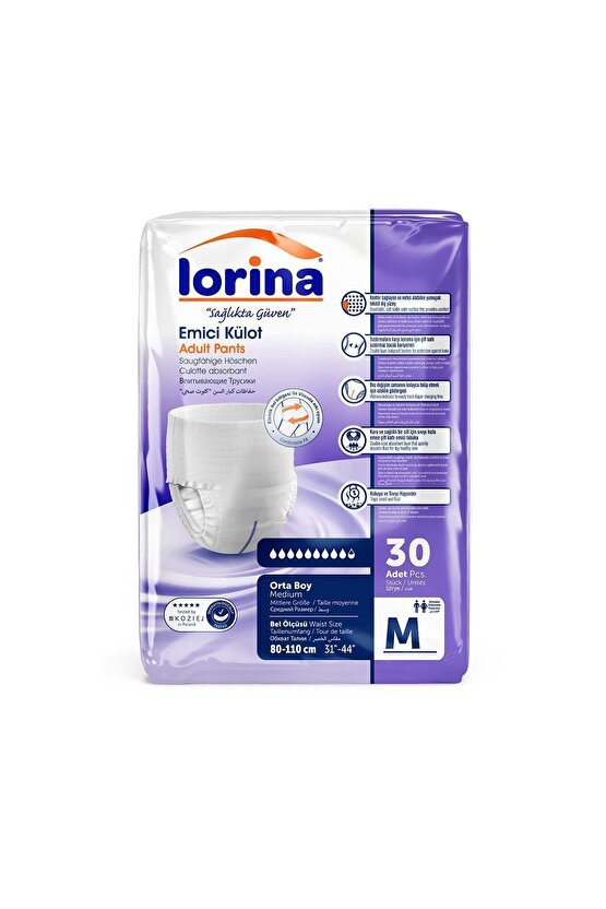 Yetişkin Emici Külot Medium 30lu 4 Paket 120 Adet