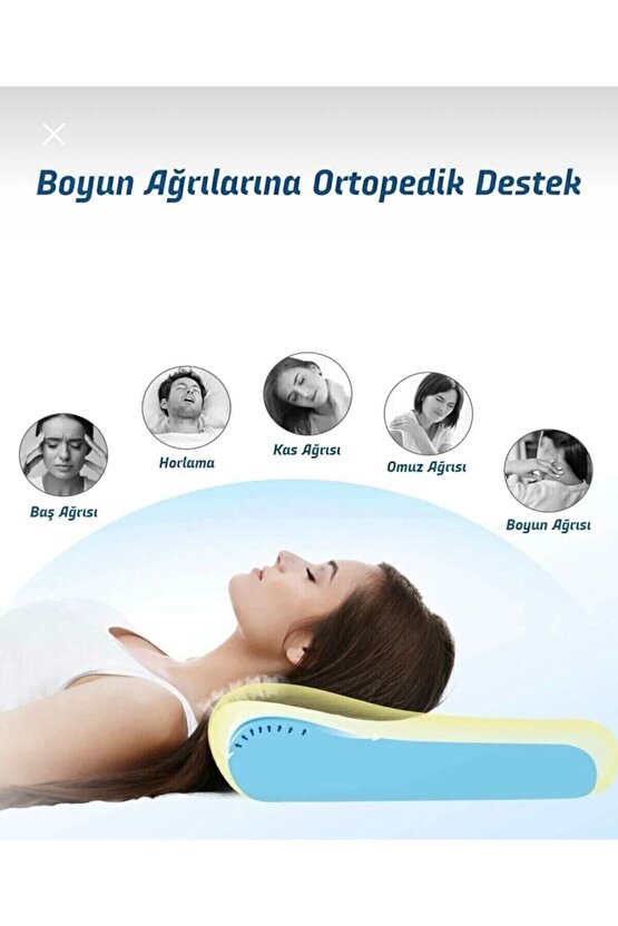 Ortopedik Visco Hobistan Yastık Boyun Düzleşmesi Destekli Lüks Ortapedik Yastık