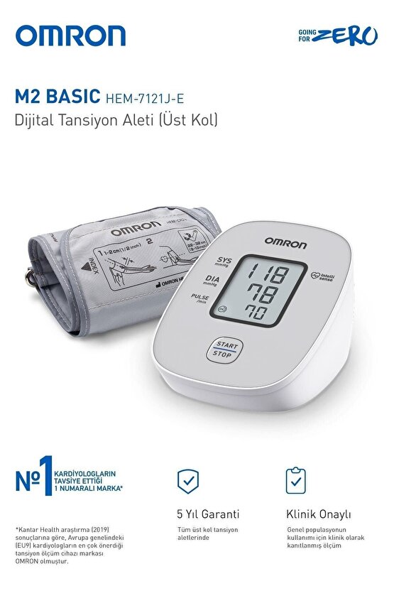M2 Basıc Hem-7121j-e Üst Koldan Ölçer Dijital Tansiyon Aleti
