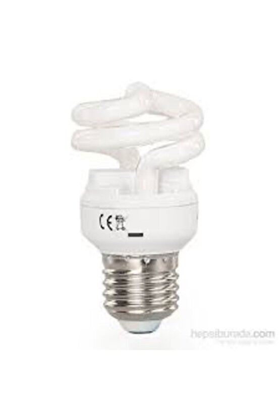 8W= 38W Mini Kıvrık Sprel Tasarruflu Ampule27 DuySarı Işık-2700K400 Lumen