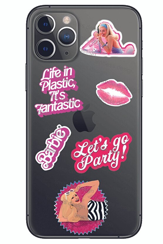 Pink Temalı Laptop Tablet Telefon Ajanda Motor Araba Sticker Seti