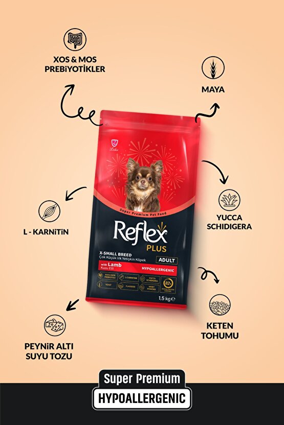 Plus Kuzu Etli Çok Küçük Irk Yetişkin Köpek Maması 1,5 Kg