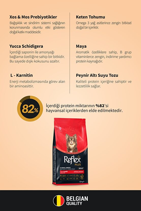Plus Kuzu Etli Çok Küçük Irk Yetişkin Köpek Maması 1,5 Kg