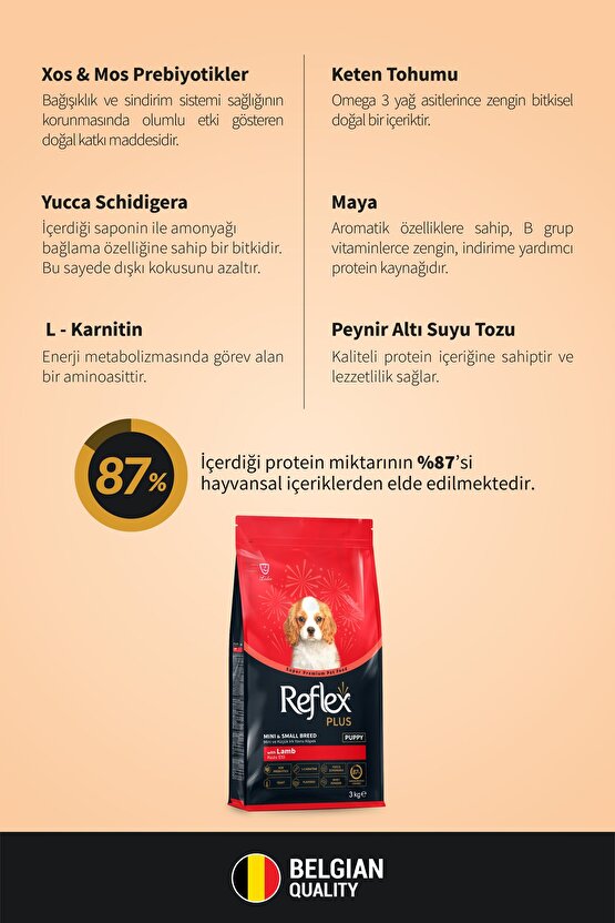 Plus Kuzu Etli Mini ve Küçük Irk Yavru Köpek Maması 3 Kg