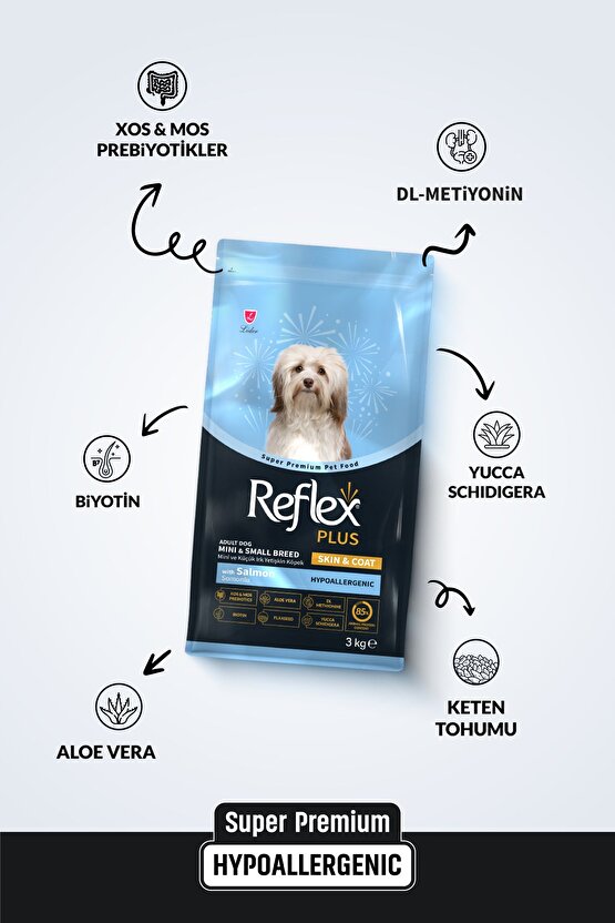 Plus Skin&Coat Somonlu Mini ve Küçük Irk Yetişkin Köpek Maması 3 Kg