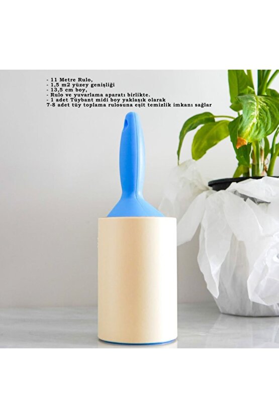 Büyük Boy Tüy Toplama Rulosu 11 Metre - 13,5x9cm 26cmx9cm - 1 adet