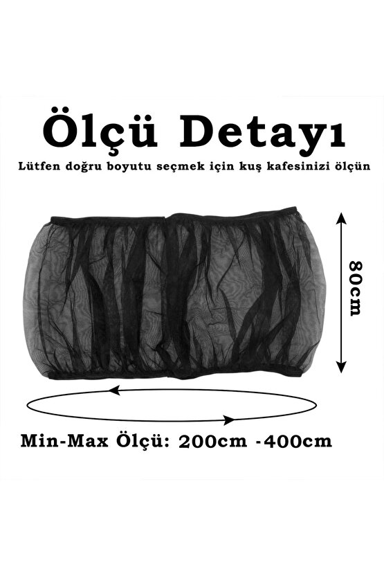 Dev Boy Kuş Kafesi Örtüsü Tülü, Papağanlar için, Kuş kafesi, Koruyucu file, 400 genişlik 80cm