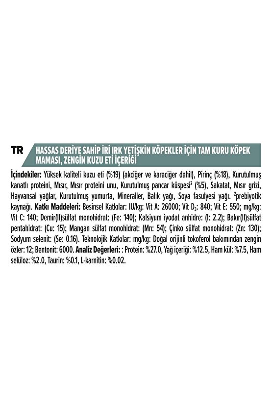 Proplan Büyük Irk Kuzu Etli Yetişkin Köpek Maması 14 Kg