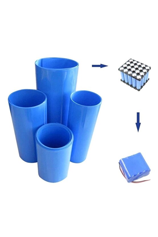 50 Cm - 185*0.15mm 18650 Batarya Pvc Kaplama (makaron - Shrink) Lityum Isı Ile Daralan Pvc
