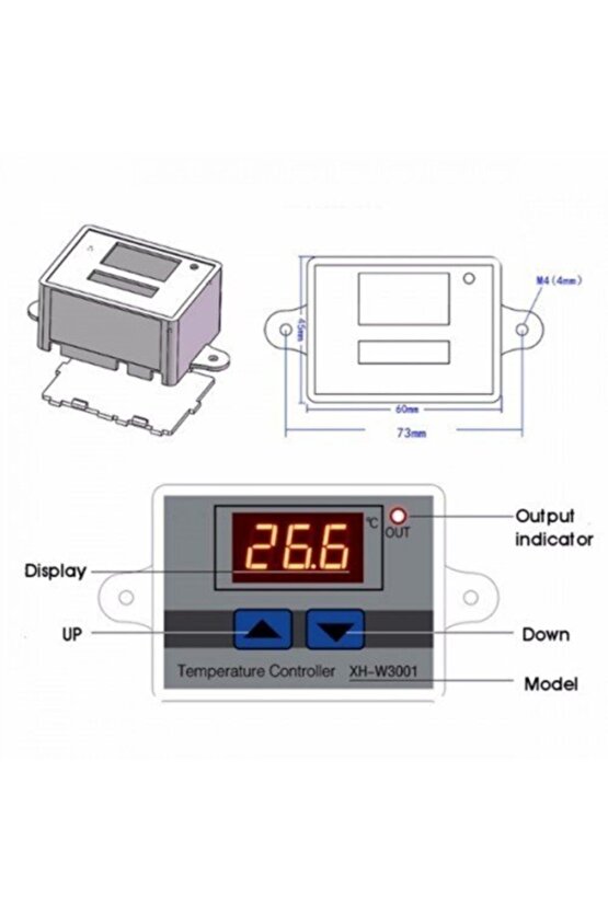 220v Termostat Xh-w3001 Dijital Termostat Sıcaklık Kontrol Cihazı 220v-1500w
