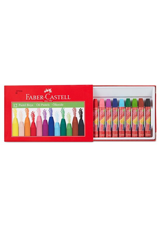 Pastel Boya 12 Renk 11.5 Mm Kalınlık Canlı Ve Örtücü Renkler Isıya Dayanıklı