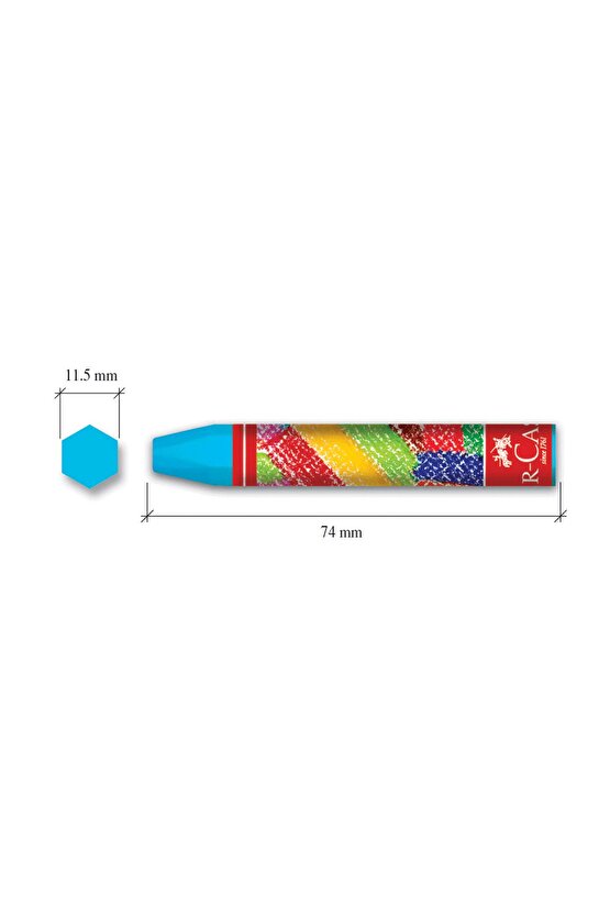 Pastel Boya 12 Renk 11.5 Mm Kalınlık Canlı Ve Örtücü Renkler Isıya Dayanıklı