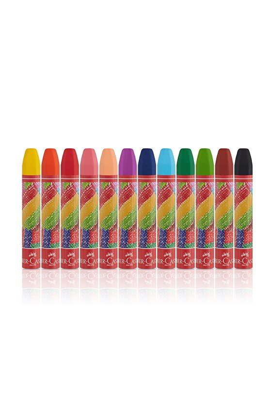 Pastel Boya 12 Renk 11.5 Mm Kalınlık Canlı Ve Örtücü Renkler Isıya Dayanıklı