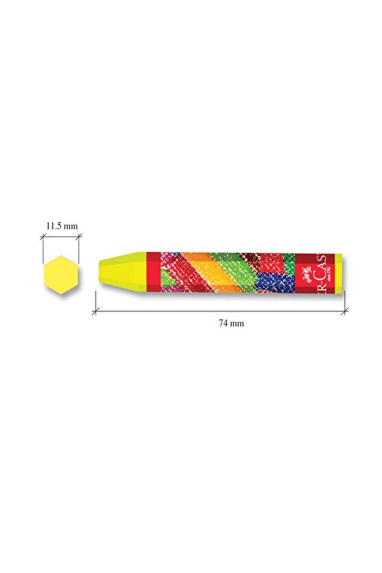 Pastel Boya 12 Renk 11.5 Mm Kalınlık Canlı Ve Örtücü Renkler Isıya Dayanıklı