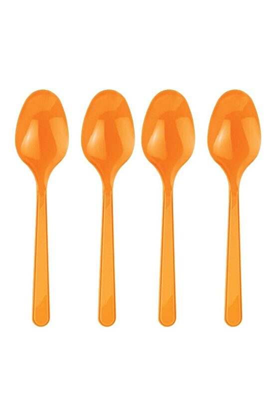 Turuncu Sert Plastik Kaşık 25li