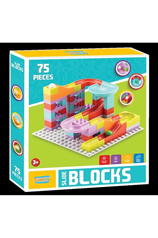 Creative Blok 75 Parça - Slide Blocks 75 Parça - Lego Oyuncakları - Yaratıcı Top Oyunu - Creative Le