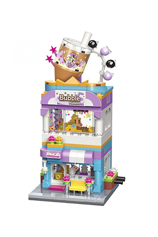 Mikro Blok Bubble Tea Dükkanı 302 Parça - Lego Setleri - Keeppley Mini Lego - Dükkan Lego - Keeppley