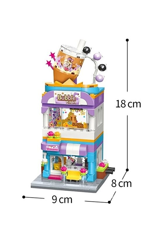 Mikro Blok Bubble Tea Dükkanı 302 Parça - Lego Setleri - Keeppley Mini Lego - Dükkan Lego - Keeppley