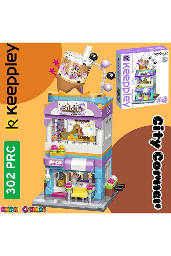 Mikro Blok Bubble Tea Dükkanı 302 Parça - Lego Setleri - Keeppley Mini Lego - Dükkan Lego - Keeppley