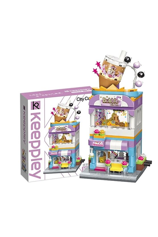 Mikro Blok Bubble Tea Dükkanı 302 Parça - Lego Setleri - Keeppley Mini Lego - Dükkan Lego - Keeppley