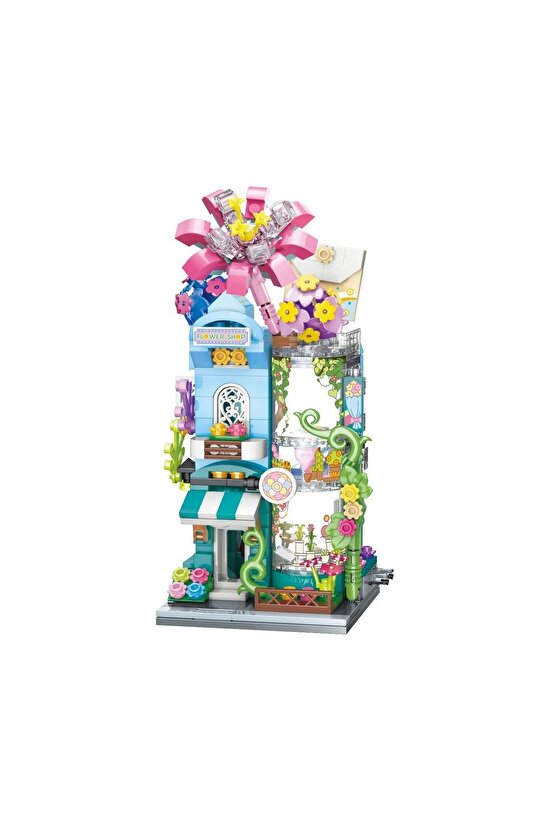 Mikro Blok Çiçek Dükkanı 356 Parça - Lego Setleri - Keeppley Mini Lego - Dükkan Lego - Keeppley Lego