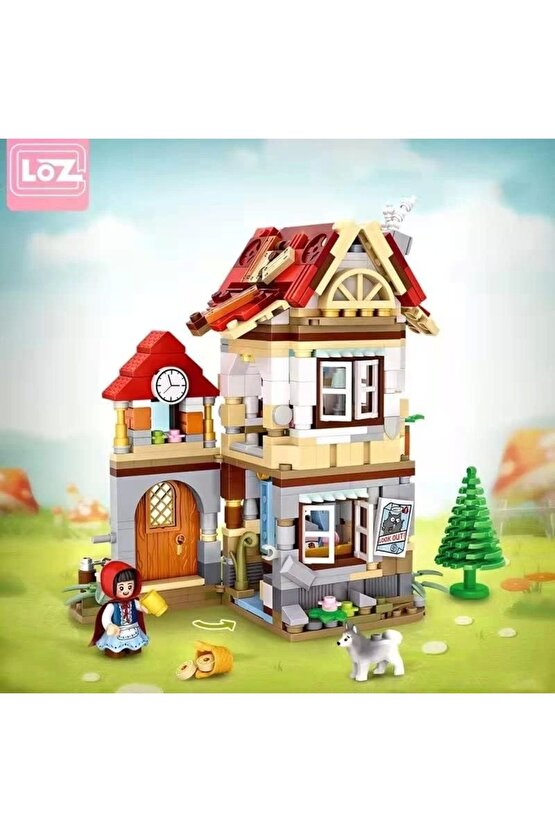 Mikro Blok Kırmızı Başlıklı Kız ve Kurt 704 Parça - Lego Setleri - Loz Mini Lego - Dükkan Lego - Loz