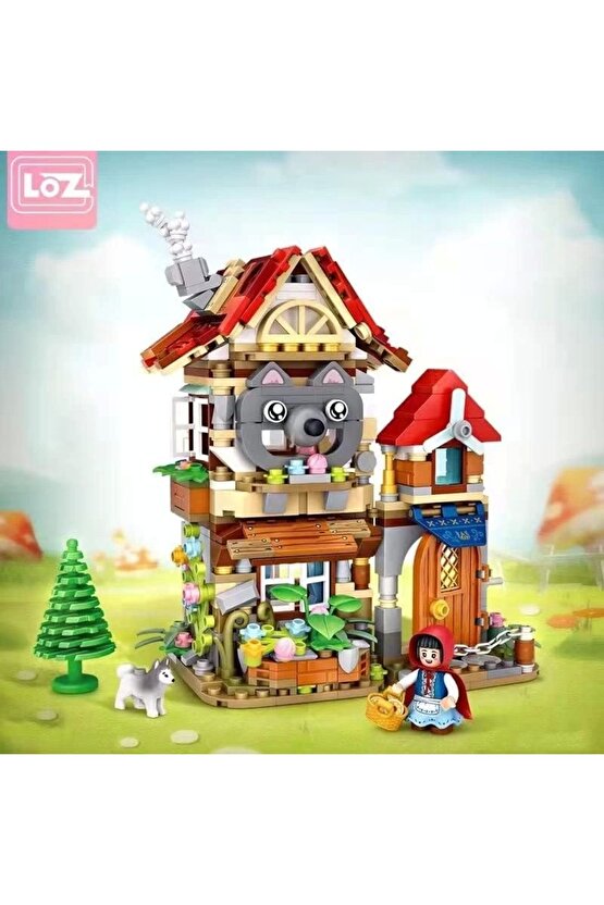 Mikro Blok Kırmızı Başlıklı Kız ve Kurt 704 Parça - Lego Setleri - Loz Mini Lego - Dükkan Lego - Loz