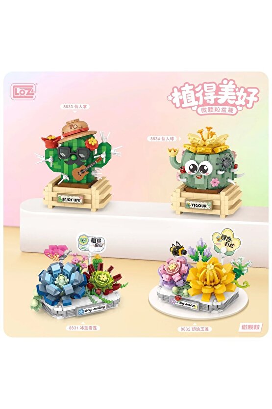 Mikro Blok 2li Lotus Çiçeği 390 Parça - Lego Setleri - Loz Mini Lego - Çiçek Lego - Loz Lego - Mikr