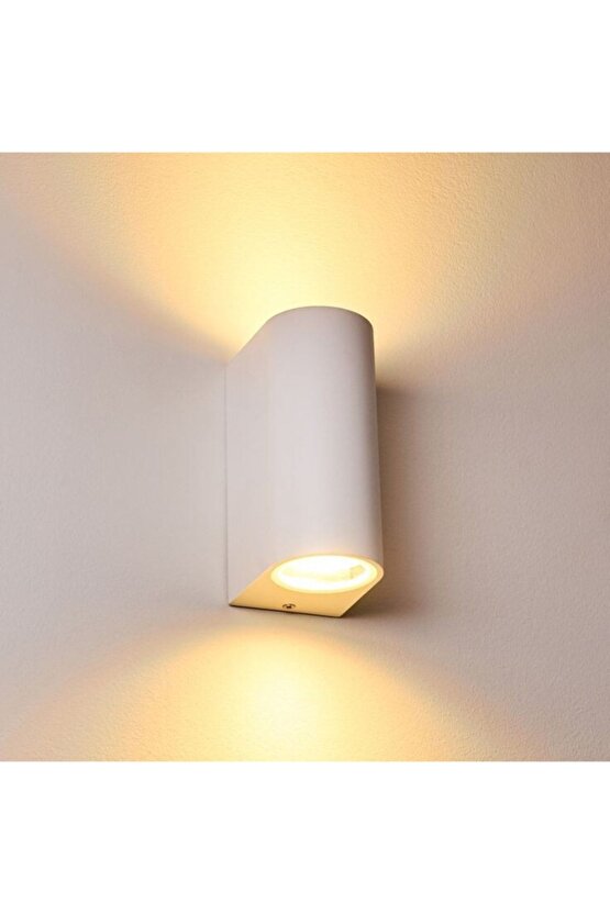 20 Adet Iç  Dış Mekan Dekoratif Çift Yönlü Modern Aplik Oval Beyaz