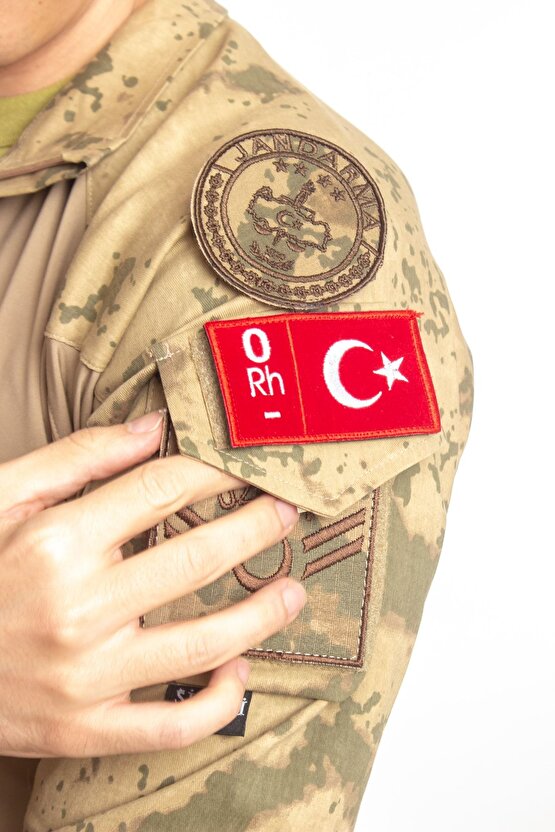 Jandarma Kamuflaj Renkli Uzun Kollu Taktik Operasyon Likrali Combat T-shirt