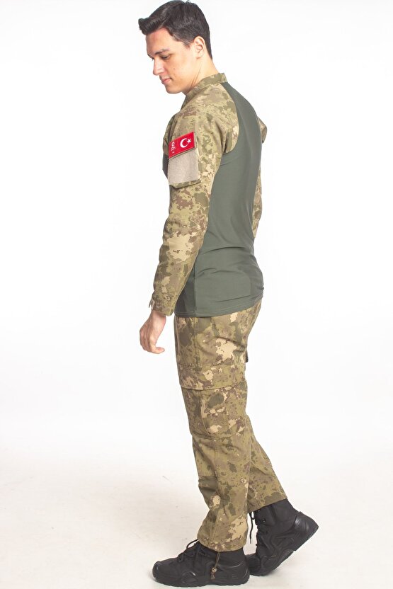 Kara Kuvvetleri Piyade Kamuflaj Renkli Uzun Kollu Orjinal Taktik Combat T-shirt