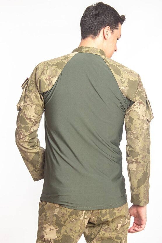 Kara Kuvvetleri Piyade Kamuflaj Renkli Uzun Kollu Orjinal Taktik Combat T-shirt