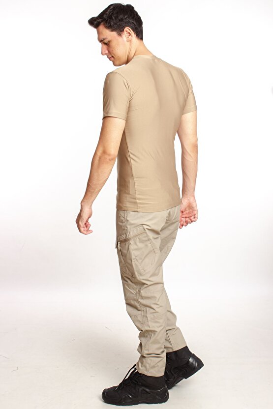 Kisa Kollu Koyu Bej Renkli Unisex Microfiber Nano Micro Thermal Iclik