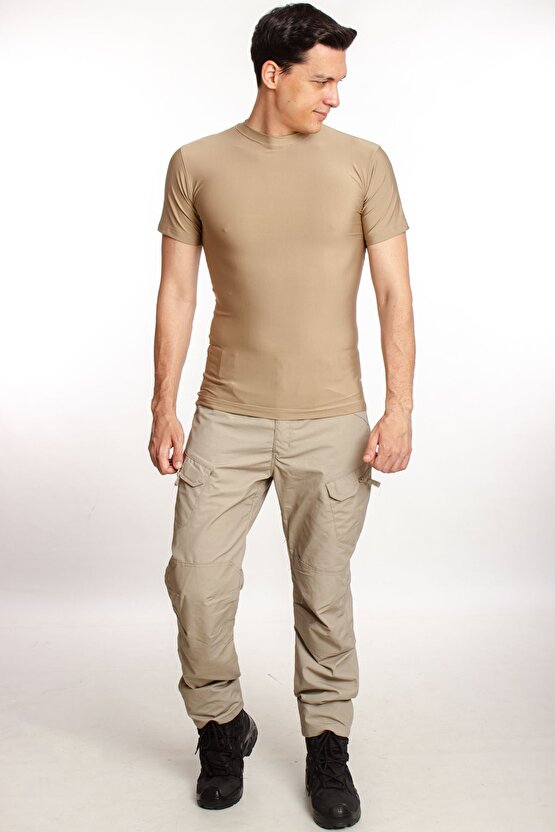 Kisa Kollu Koyu Bej Renkli Unisex Microfiber Nano Micro Thermal Iclik