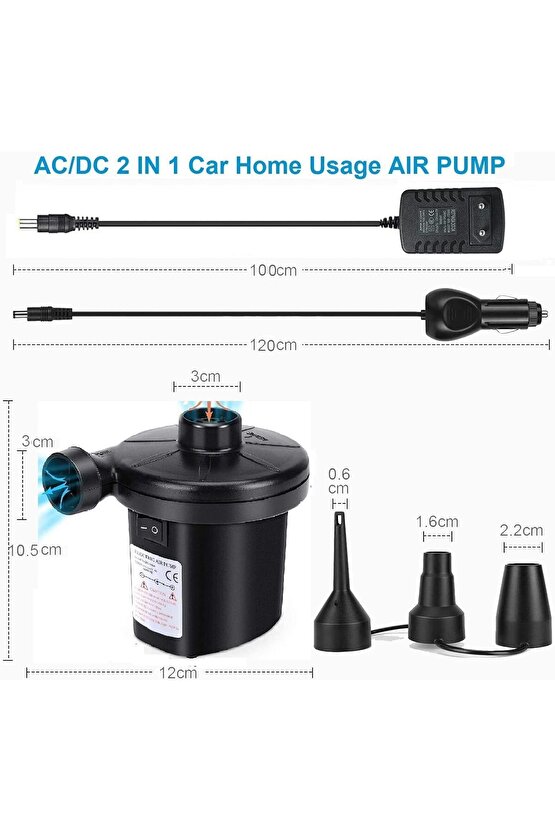 220v Elektrikli Sorelis Hava Pompası Şişme Yatak Bot Simit Şişme Koltuk Deniz Yatağı Pompa Air Pump